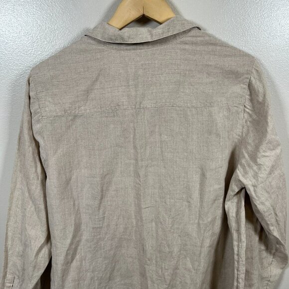 J.Jill Love Linen Popover Tunic Top Size 1X Beige Neutral Lagenlook Minimal - Picture 7 of 9